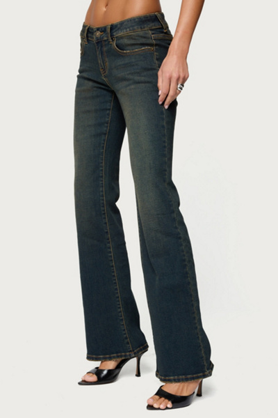 Edikted Tez Vintage Washed Low Rise Bootcut Jeans
