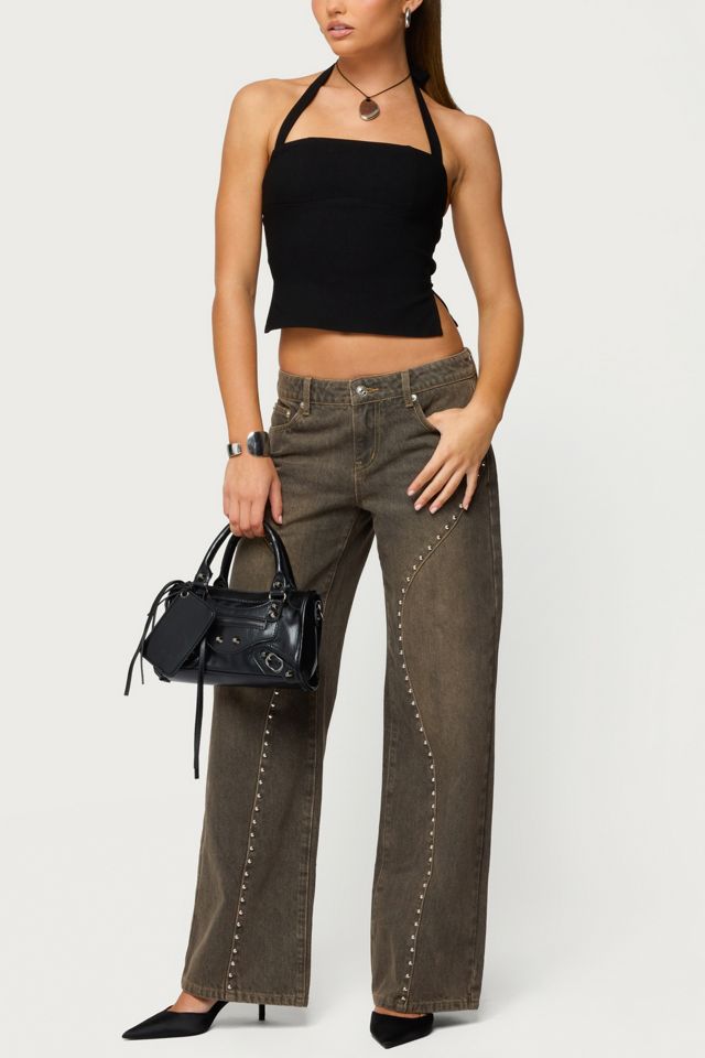 Edikted Charliza Stud Low Rise Baggy Jean #1