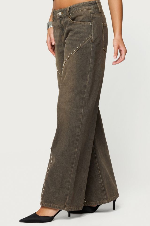 Edikted Charliza Stud Low Rise Baggy Jean #3