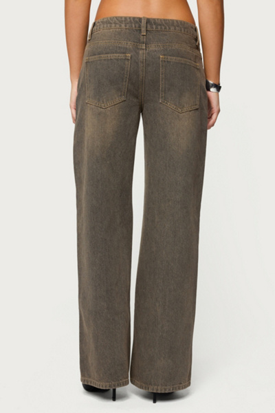 Edikted Charliza Stud Low Rise Baggy Jeans