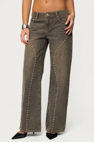 Edikted Charliza Stud Low Rise Baggy Jean