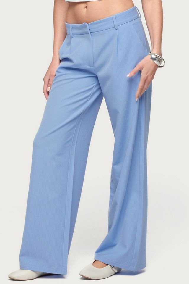 Edikted Pinstripe Tailored Straight Leg Pants #3