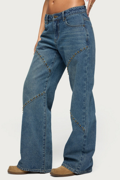 Edikted Charla Stud Low Rise Baggy Jean