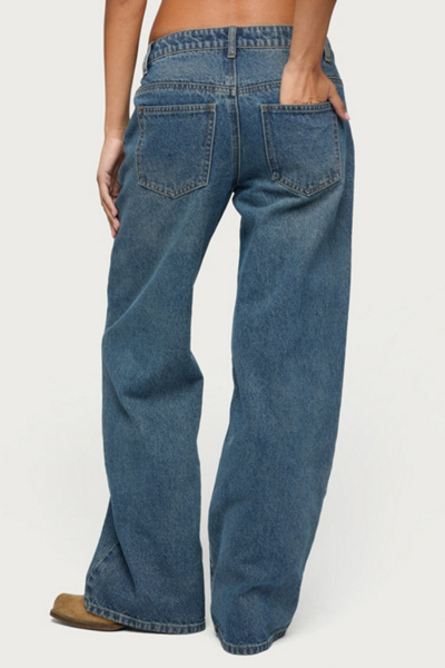 Edikted Charla Stud Low Rise Baggy Jean