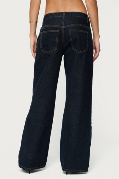 Edikted Charla Stud Low Rise Baggy Jeans