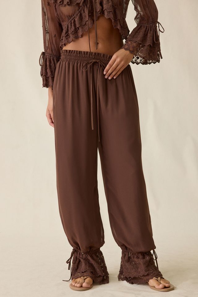 Elevator Disco Eleanor Ruffle Lace Trim Balloon Pants #1