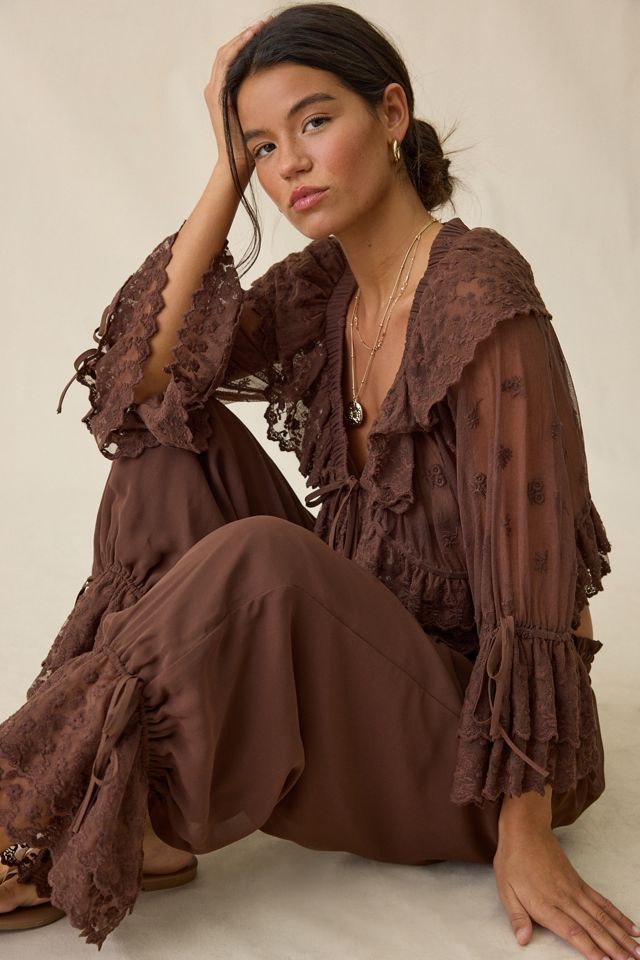 Elevator Disco Eleanor Ruffle Lace Trim Balloon Pants #3