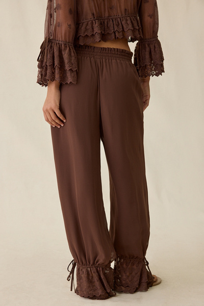 Elevator Disco Eleanor Ruffle Lace Trim Balloon Pants
