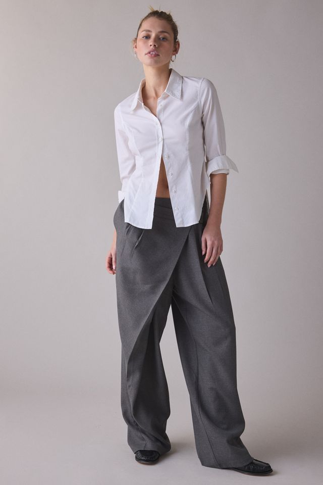 Motel Kanna Asymmetric Pleated Baggy Trouser | Urban Outfitters