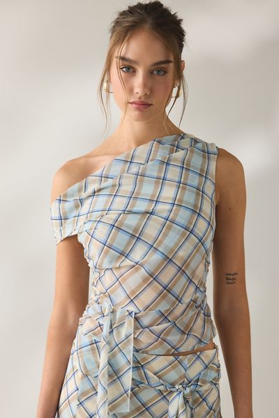 strapless open back dress Block Printed Women's Dress main image 1