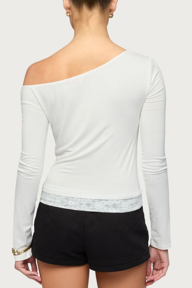 Edikted Layered Lacey Off Shoulder Top #4