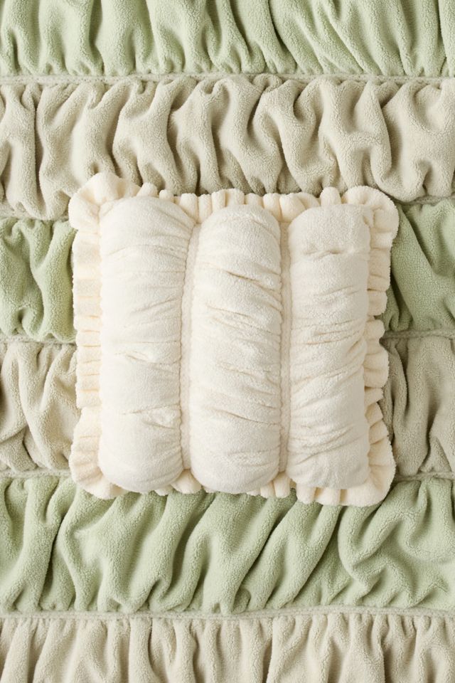 Cinched Marshmallow Puff Fleece Throw Pillow #1