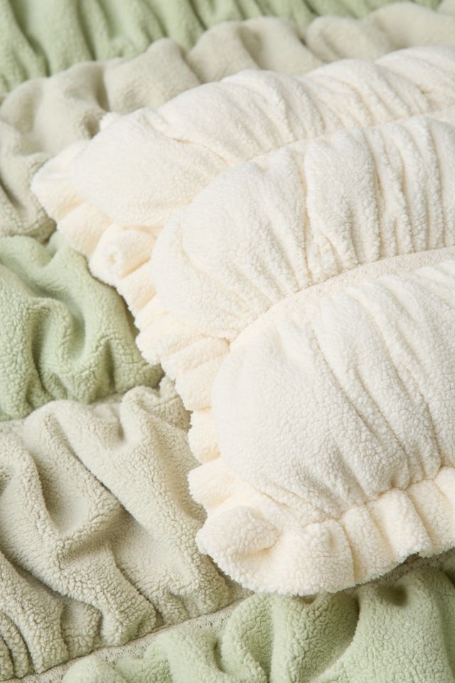 Cinched Marshmallow Puff Fleece Throw Pillow #2