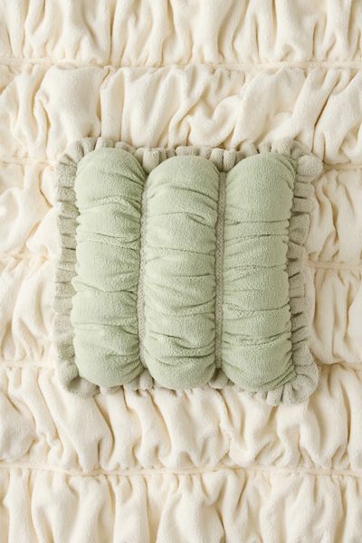 Cinched Marshmallow Puff Fleece Throw Pillow