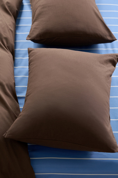 Urban Outfitters Classic Linen-blend Sham Set In Fondue Fudge At