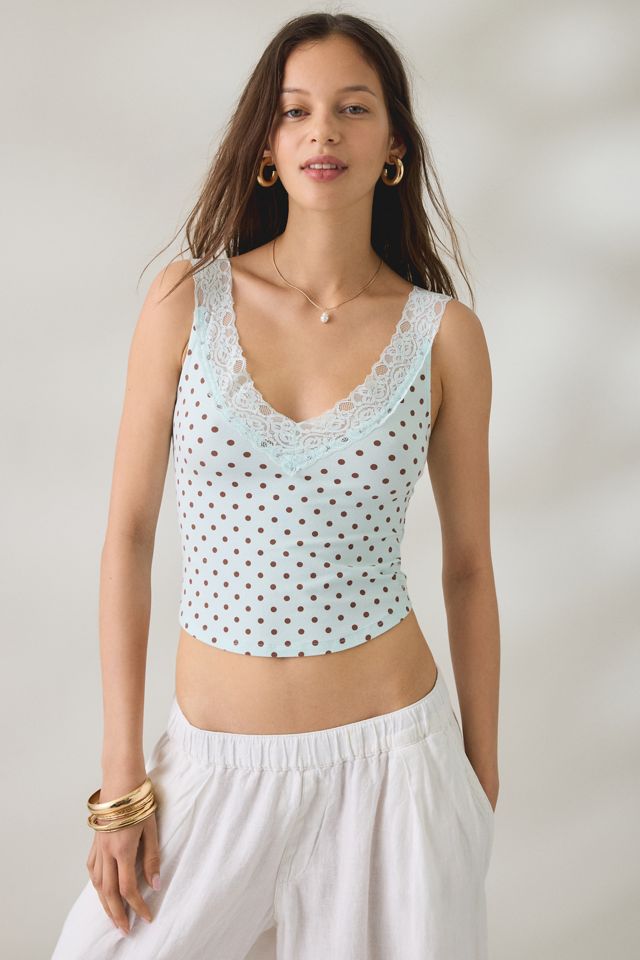 Out From Under Oh Baby V-Neck Lace Trim Tank Top #1