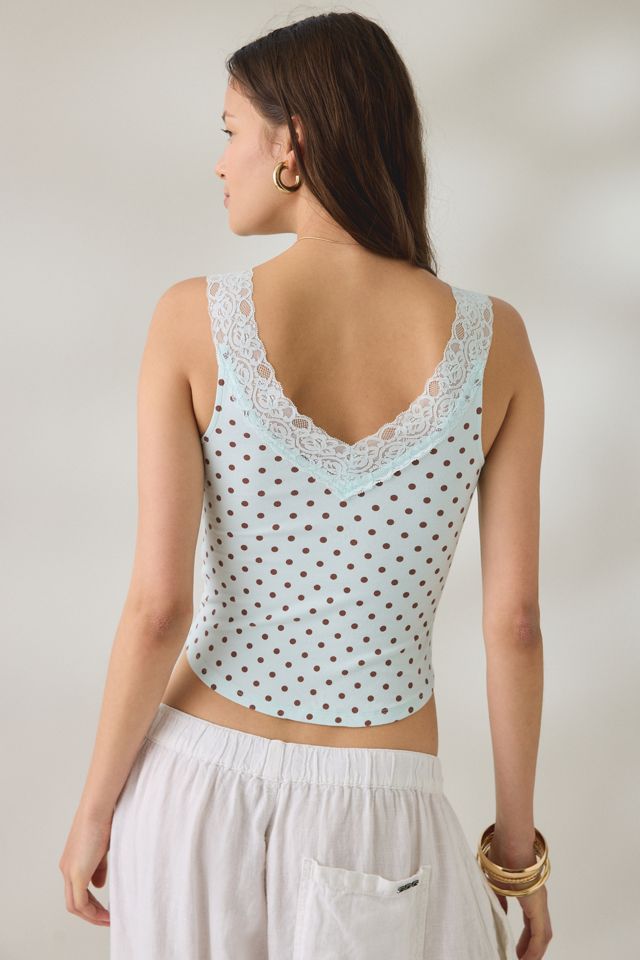 Out From Under Oh Baby V-Neck Lace Trim Tank Top #2