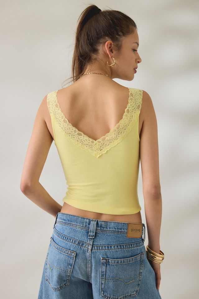 Out From Under Oh Baby V-Neck Lace Trim Tank Top #3