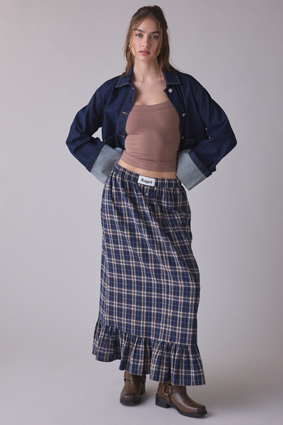 The Ragged Priest Boxer Maxi Skirt in Blue, Women’s at Urban Outfitters