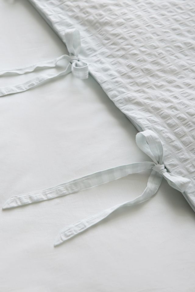 Housse de couette en coton seersucker à bordure nouée #4