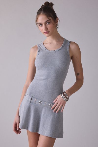 The Ragged Priest Disruptive Drop Waist Belted Mini Dress