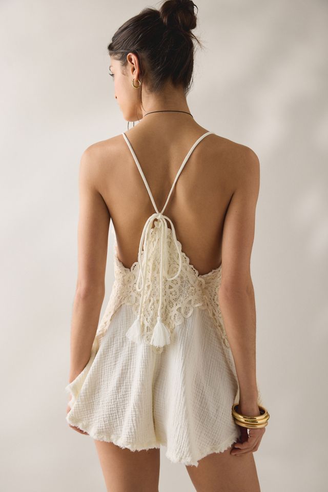 Kimchi Blue Heart + Soul Lace Trim Cotton Romper #2