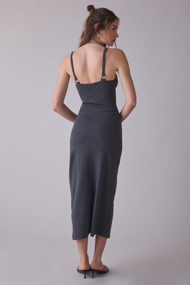green midi slip dress Olive Green Recycled Silk Midi Slip Dress