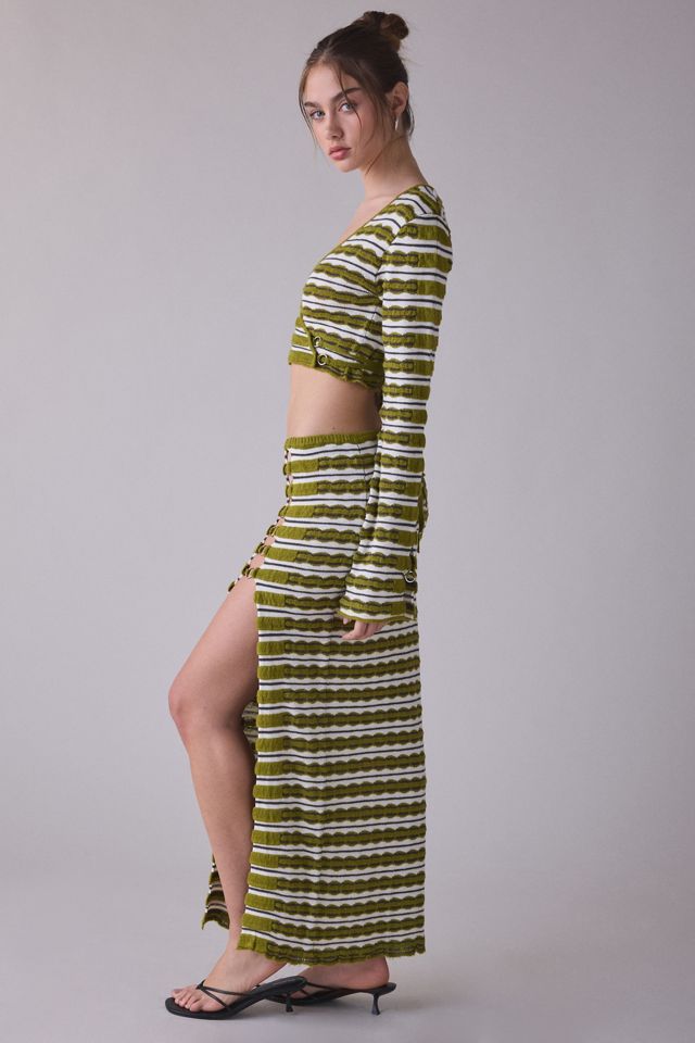 The Ragged Priest Scald Side-Slit Knit Maxi Skirt #3