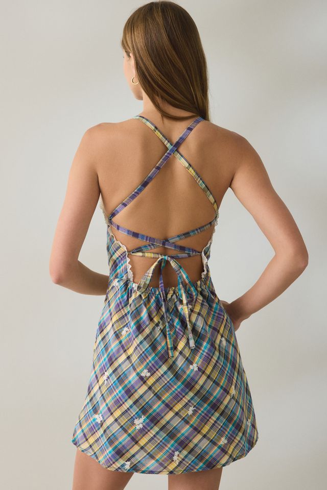 Steve Madden Riyan Lace-Up Open Back Mini Dress #1
