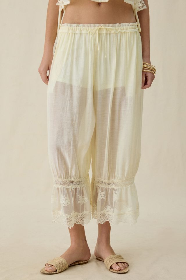 Pantalon bouffant Steve Madden Easten en dentelle transparente #1