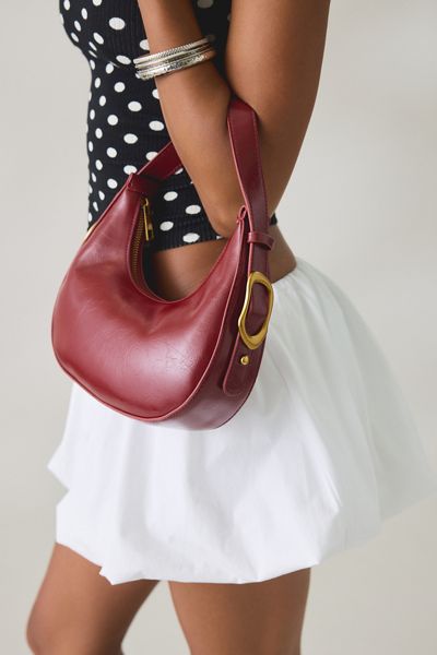 UO Ella Buckled Crescent Shoulder Bag