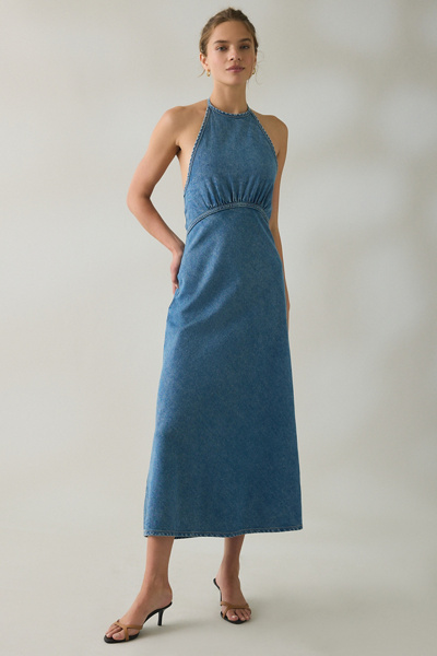 denim halter dress urban outfitters Kimchi Blue