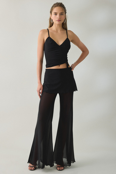 Steve Madden Veada Mesh Flare Skirt Pants