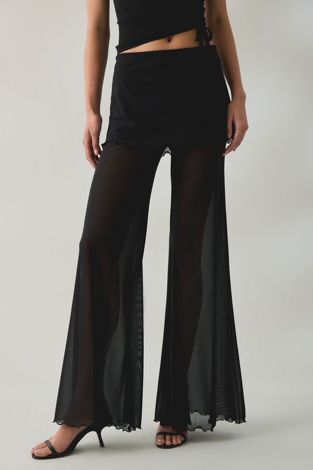 Steve Madden Veada Mesh Flare Skirt Pants #1