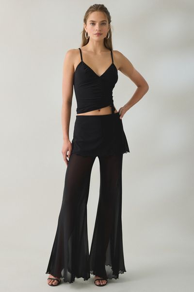 Steve Madden Veada Mesh Flare Skirt Pants
