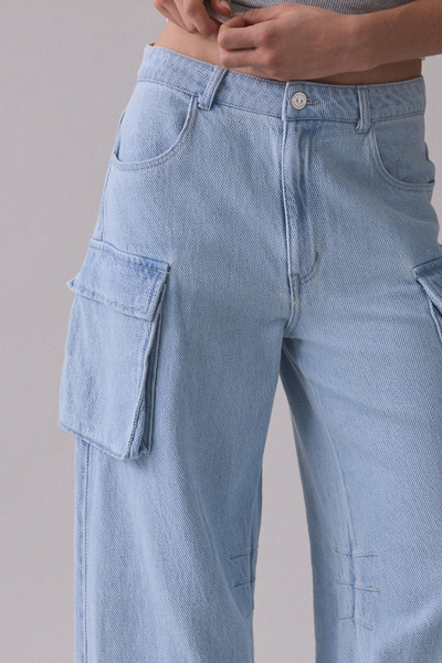 Steve Madden Duo Mid-Rise Baggy Cargo Pants