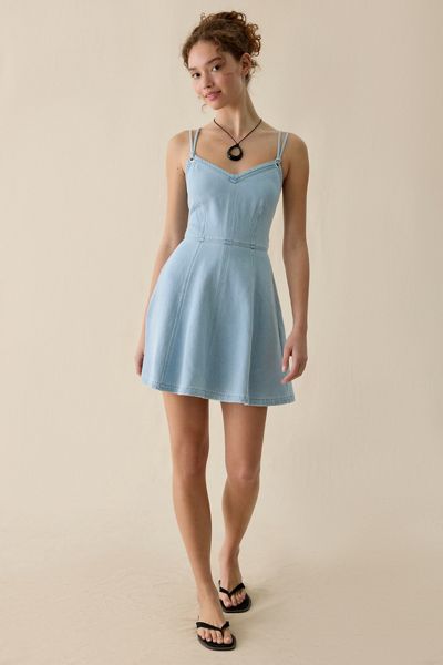 white christmas dresses Dark Wash Denim Zip Up Short Sleeve Mini Dress