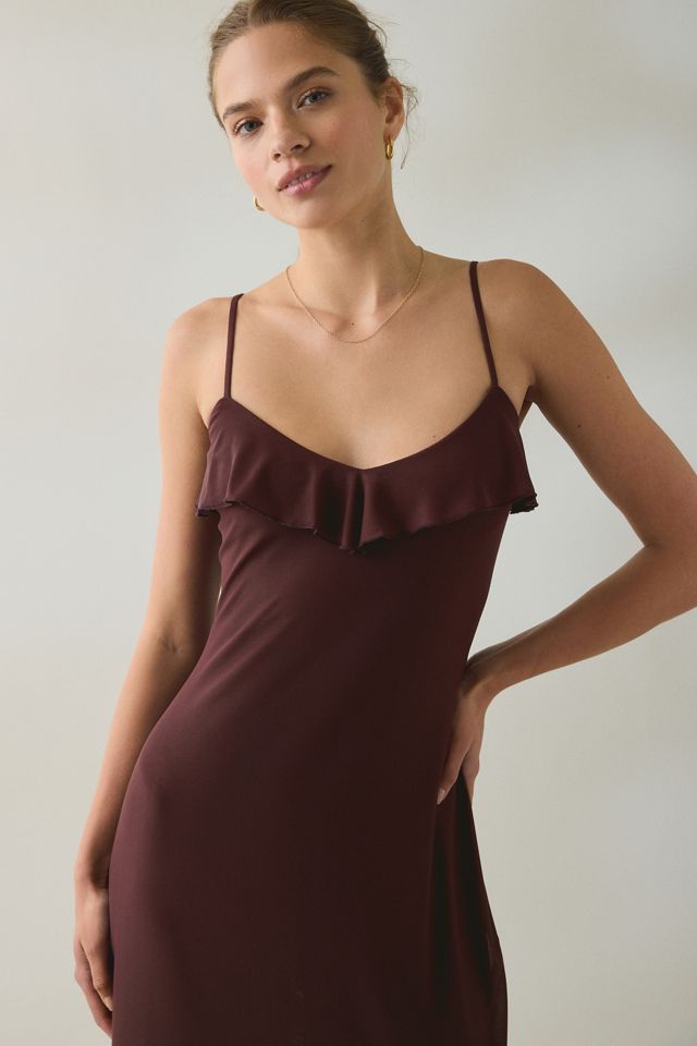 Steve Madden Mariane Cascading Ruffle Mesh Midi Dress #1