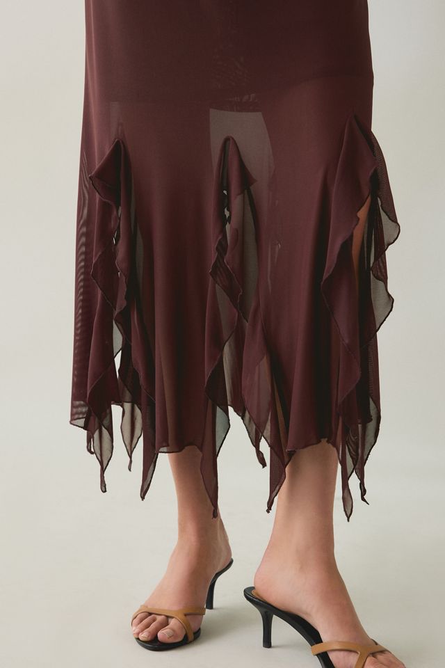 Steve Madden Mariane Cascading Ruffle Mesh Midi Dress #2