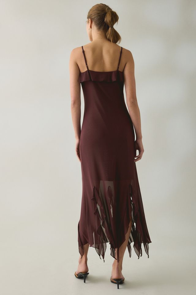Steve Madden Mariane Cascading Ruffle Mesh Midi Dress #3