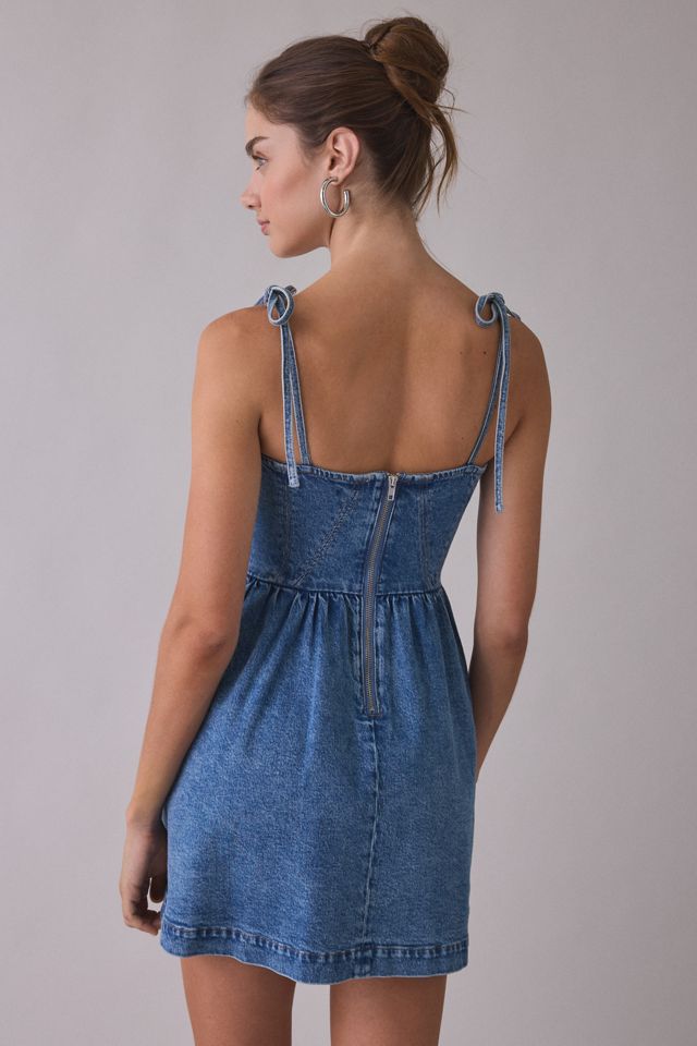 Steve Madden Meaghan Tie-Strap Denim Mini Dress #2