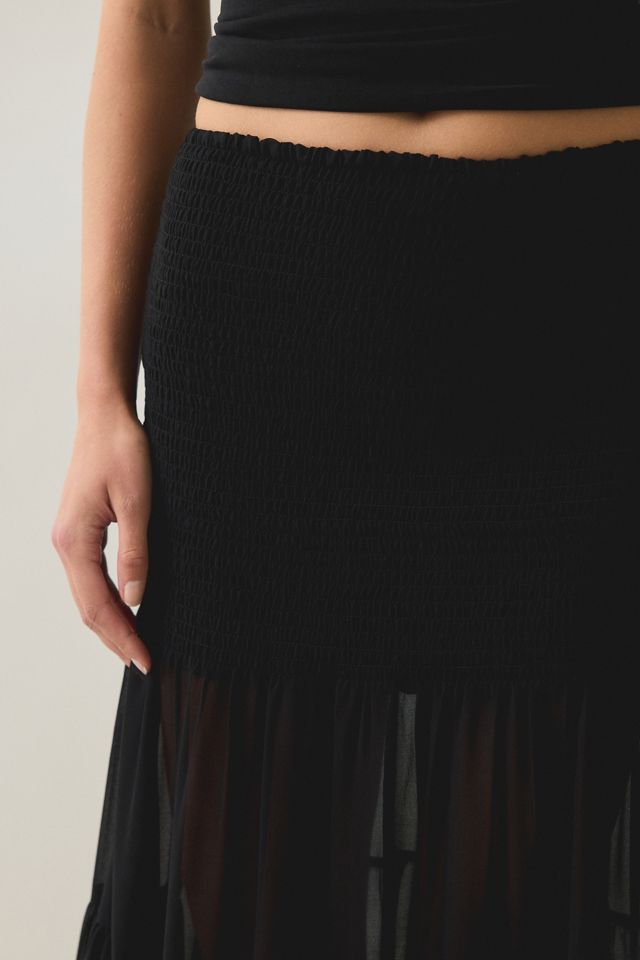 Steve Madden Lisabel Sheer Tiered Maxi Skirt #2
