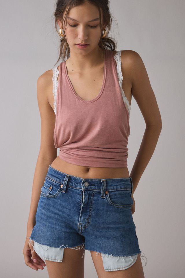 ReMADE By UO Gummy Denim Low-Rise Shorts #2