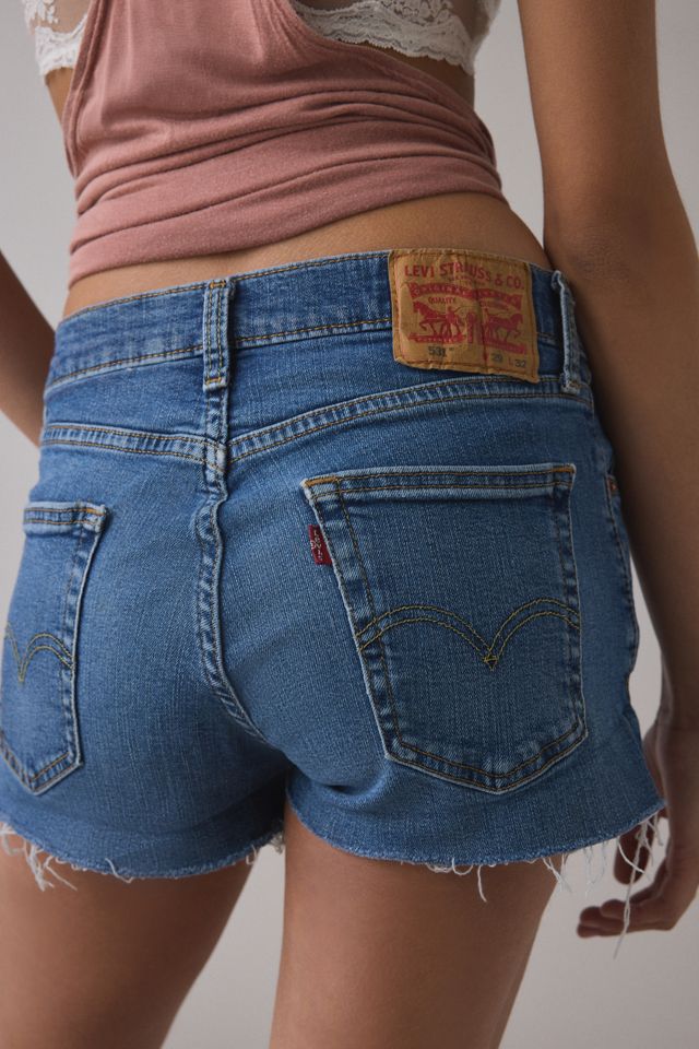 ReMADE By UO Gummy Denim Low-Rise Shorts #5