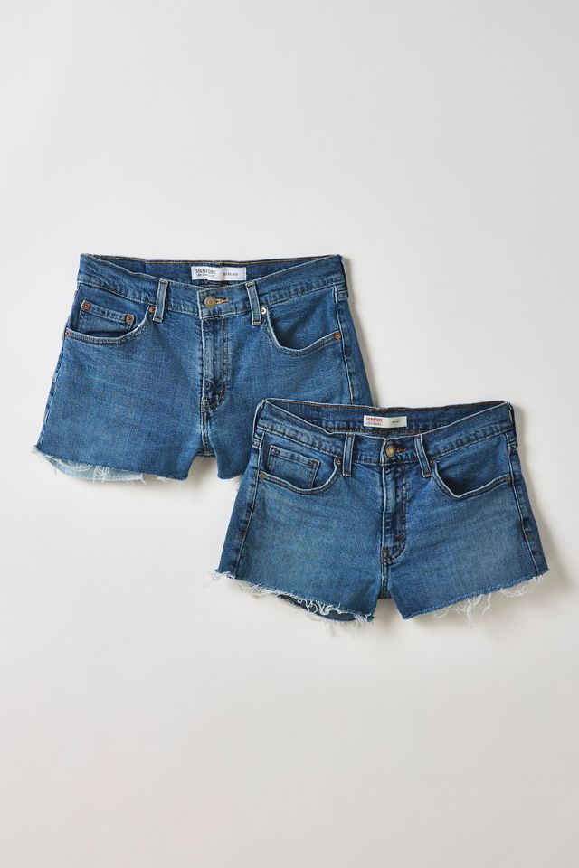 ReMADE By UO Gummy Denim Low-Rise Shorts #6