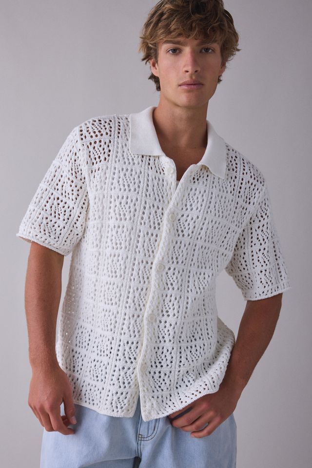 925 Originals Kurt Crochet Button-Down Polo Sweater #1