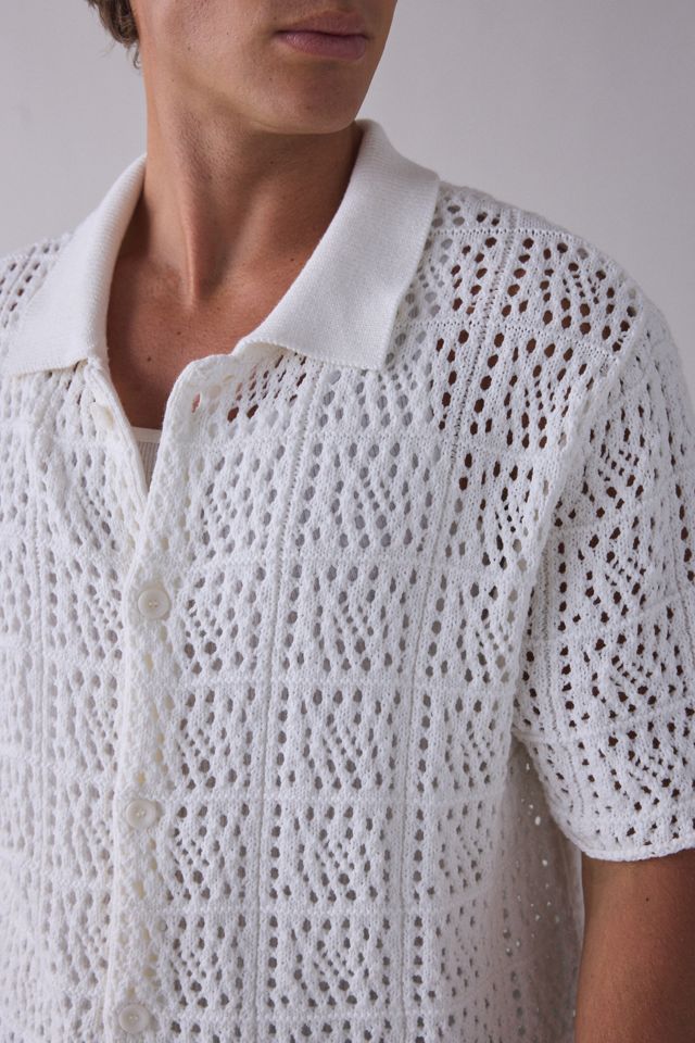 925 Originals Kurt Crochet Button-Down Polo Sweater #3
