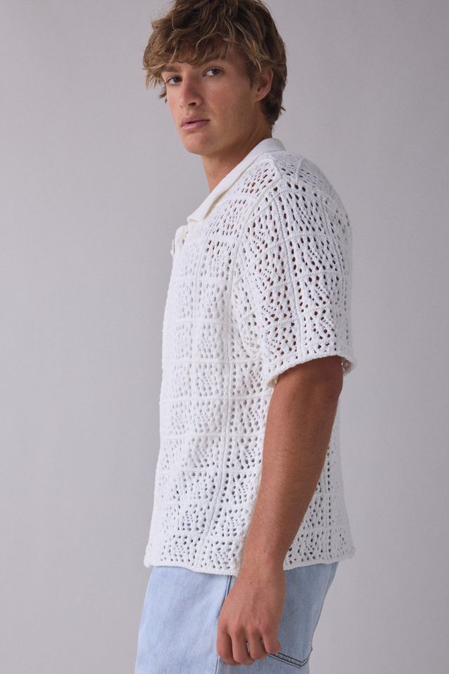 925 Originals Kurt Crochet Button-Down Polo Sweater #4