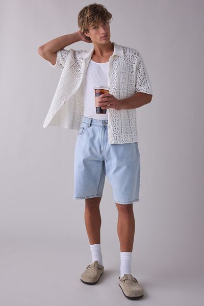 925 Originals Kurt Crochet Button-Down Polo Sweater