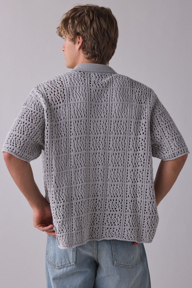 925 Originals Kurt Crochet Button-Down Polo Sweater #1